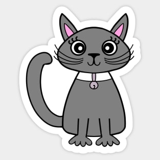 CUTE Gray Cat Sticker